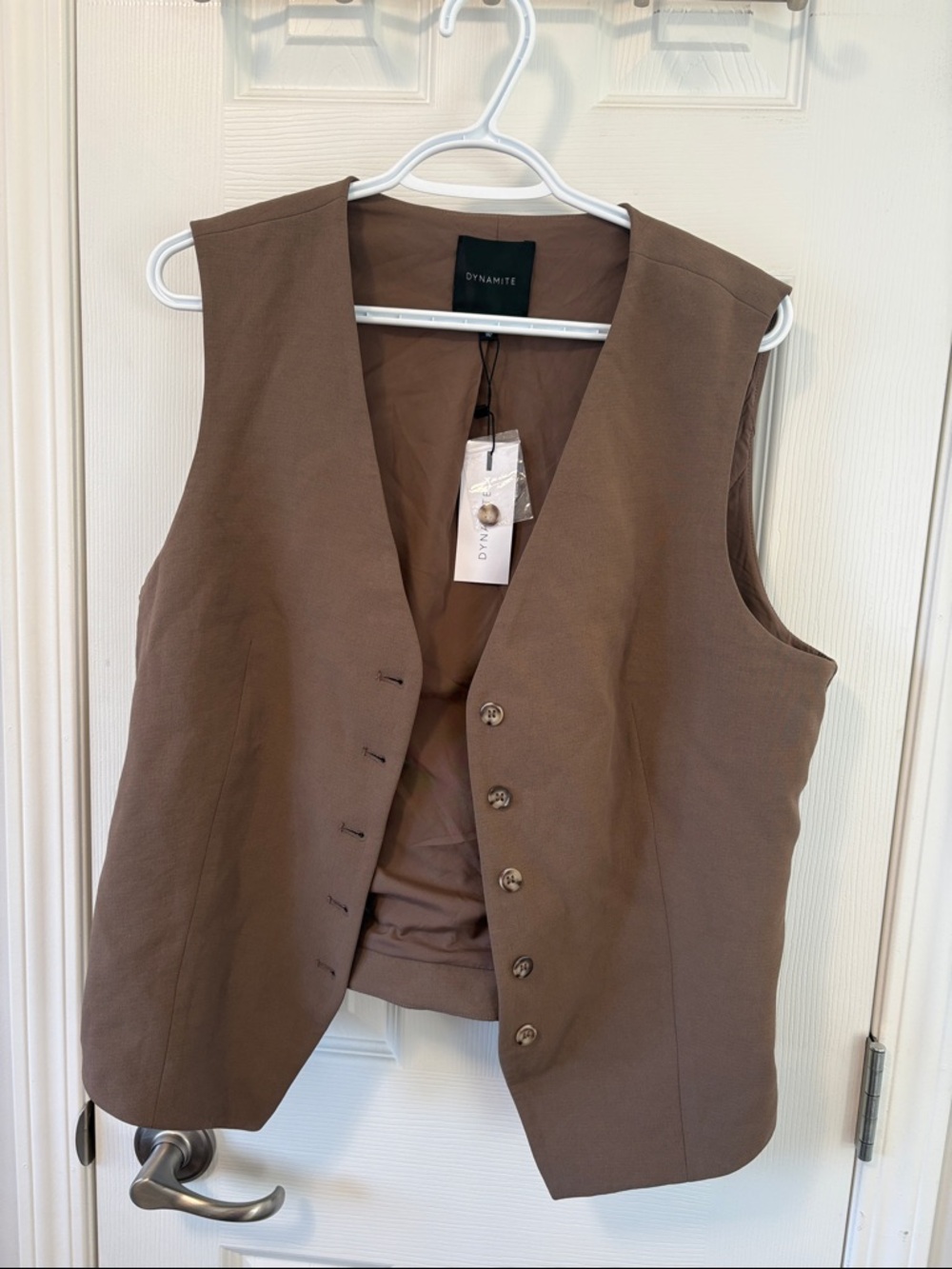 Dynamite Brown Sleeveless Tailored Vest